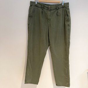 Love & Legend Women Khaki Green Stretch Hi Rise Pockets Ankle Pants Size 16